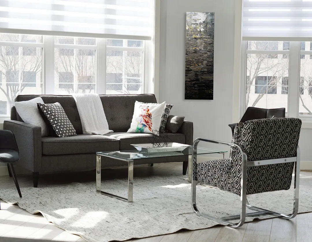 HIGHLY TEXTURED ABSTRACT - TOUCH OF SILVER